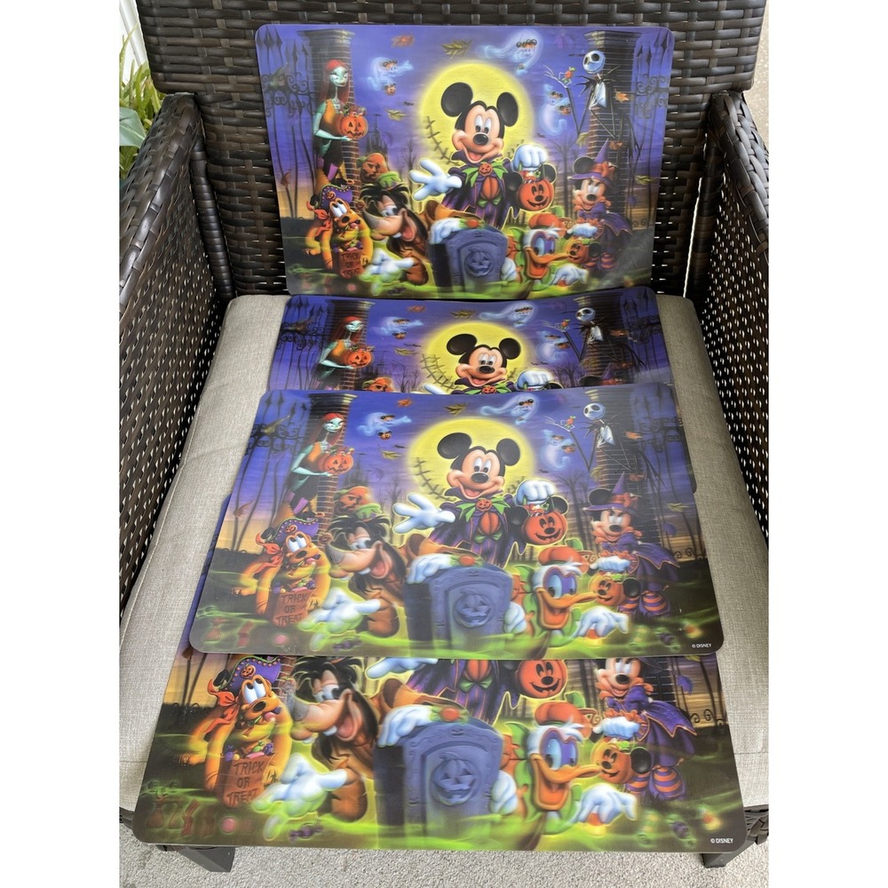 Disney Parks Nightmare Before Christmas Halloween Lenticular 3D Placemats 4 Jack